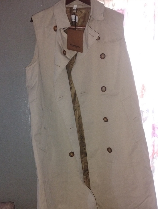 Burberry Jackets & Blazers - Burberry Long Sleeveless Trench Vest in Light Beige
